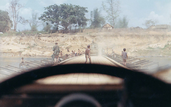 March, 1969: Bridge over the Dak To River
March, 1969.  Bridge over the Dak To river, heading toward LZ Oasis.
