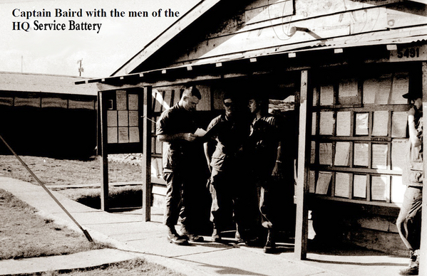 HQ, Service Battery
Captain Baird talking with the men of the Service Battery.
