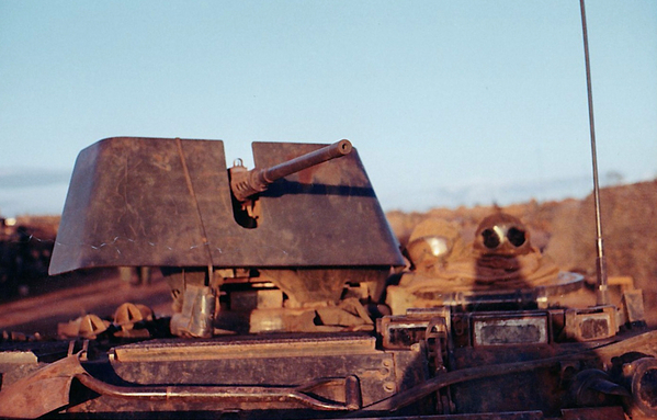 February, 1969
An armored track with the .50 caliber and shield.
