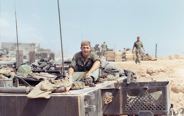 March, 1969
Yep...that's me.  I'm checking out the construction of a new Operations Center for the 2/9th Arty.
