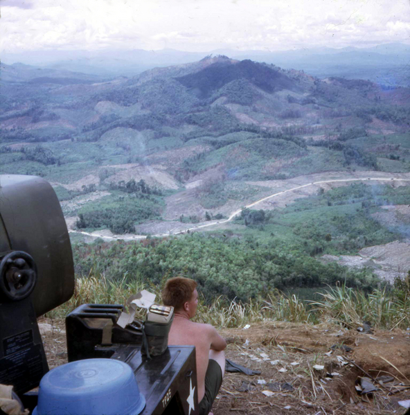 Scenic Overlook
Wayne Shea sits and enjoys view beneath the searchlight in the foreground.
