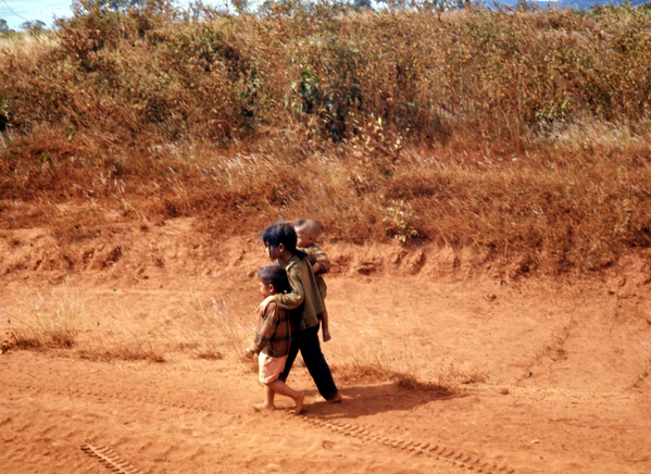 The Innocents
Always painful to see young children in a war zone.  Here they are pictured against the red earth near LZ Oasis.   I volunteered for MedCap duty as you will note in the next few photos.
