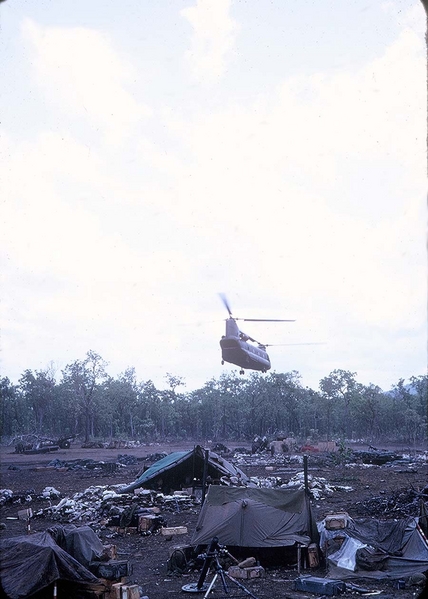 Inbound Chinook
Resupply...can't survive in the field without it!
