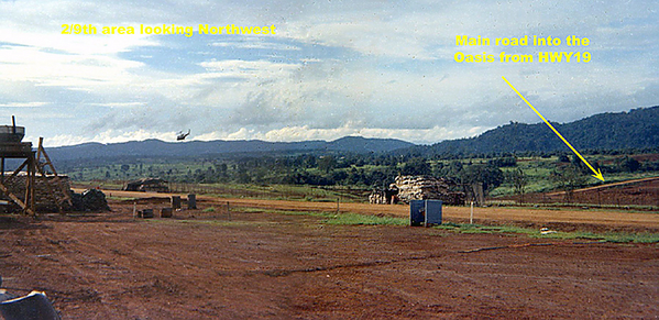 LZ Oasis
2/9th position, looking northwest.  (Right) Road to Hwy 19.
