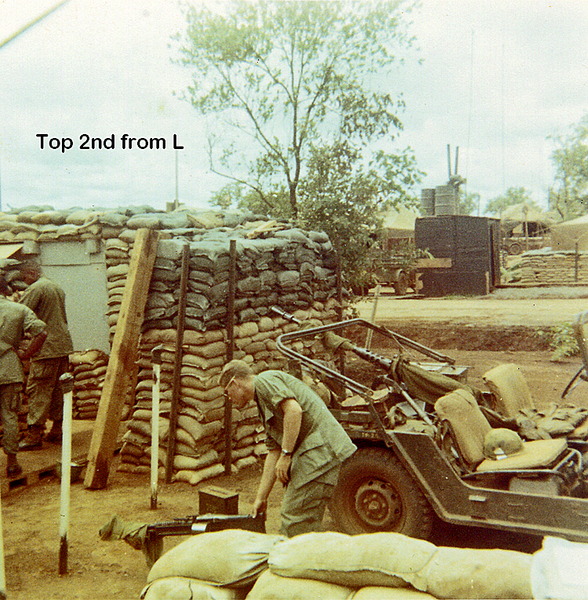 Sandbagging
Note the heavy use of sandbags and engineer stakes.
