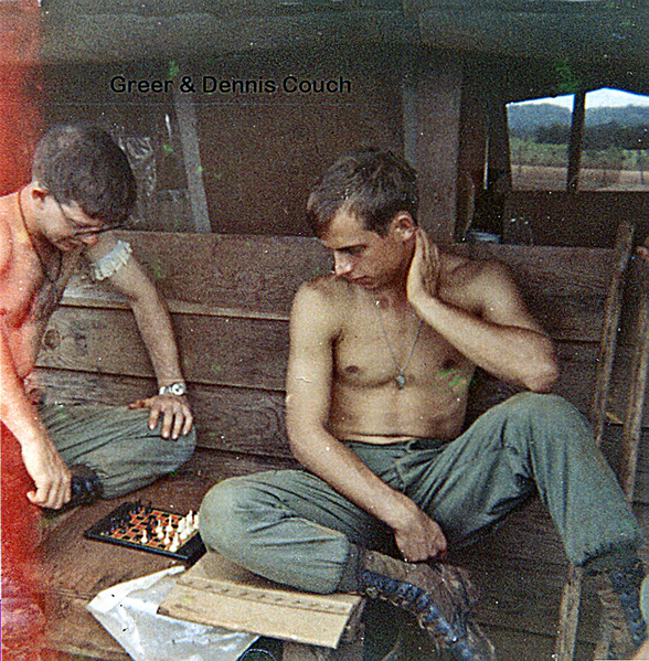 Mind Games
Sp4 Ed Greer and Sp4 Dennis Couch take each other on in a chess match outside the Ammo Office.
