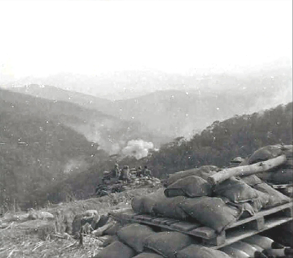 Artillery strike
We are watching artillery rounds landing in the valley below.
