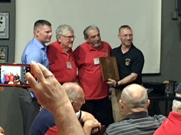 Mike's Sports Grill
Col Tom Wascom, Ft Sill Chief of Staff (promoted to one-star and moving to Ft Riley as Asst Div Commander), the late Jerry Orr, Dennis Dauphin and LtCol Harris.

Photo courtesy of Carlton Epps
