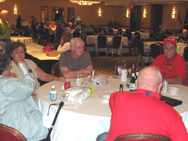 First Timer
Robert Wilson, artillery surveyor for the 2/9th is a "first timer" to the 35th reunion.  He exchanged his brown shirt for the more formal red redleg shirt later.
