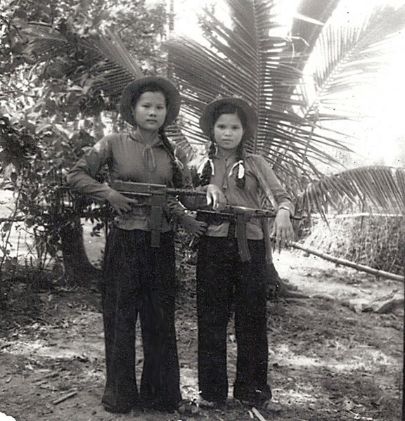 Women in Combat - Vietnam
While women in combat did not occur in the US military until 40 years after Vietnam, Don offers this photo to point out the shock that our "point men" saw when encountering women with automatic weapons.  And they knew how to use them.  Vietnam was both a major culture shock and a guerilla war.
