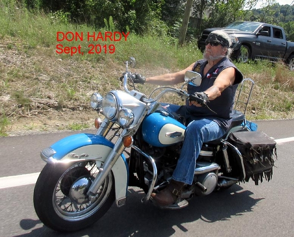 Modern-Day Don Hardy
Enjoying life riding his favorite 1970 Harley FLH, this is "modern-day" Don Hardy.
September, 2019
