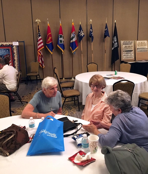 The ladies share their stories also
L to R: Barb Keith, Jackie Dauphin, Carol Crochet in the Hospitality Suite.
