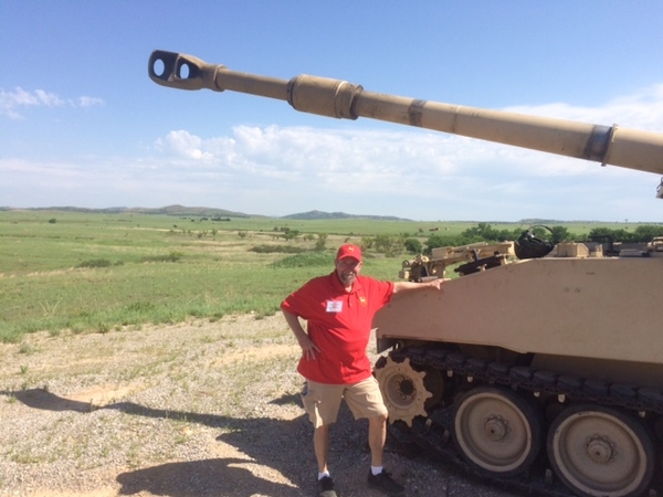 Thursday Firepower Demonstration
Joe Henderson stands under the tube at the Firepower Demo.

Photo courtesy of Joe Henderson
