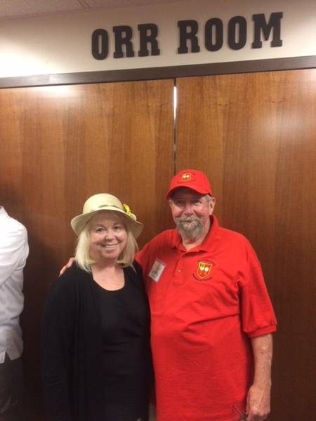 The Orr Room
Joe and Martha Henderson pose outside the Conference Room named in honor of our Host Jerry Orr (deceased).

Photo courtesy of Joe Henderson (deceased)
