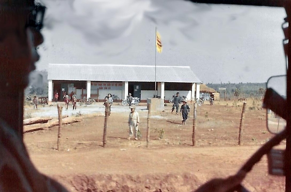 Driving past the school
This is the Tan Ahn School near LZ Oasis.
