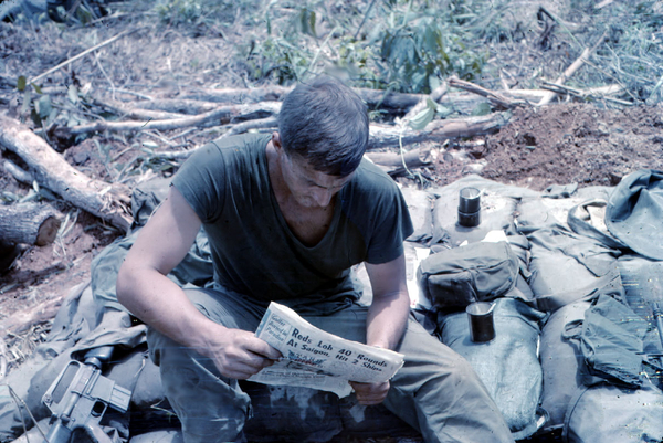 Checking the newspaper
Just like home...eat a meal, read the paper.
