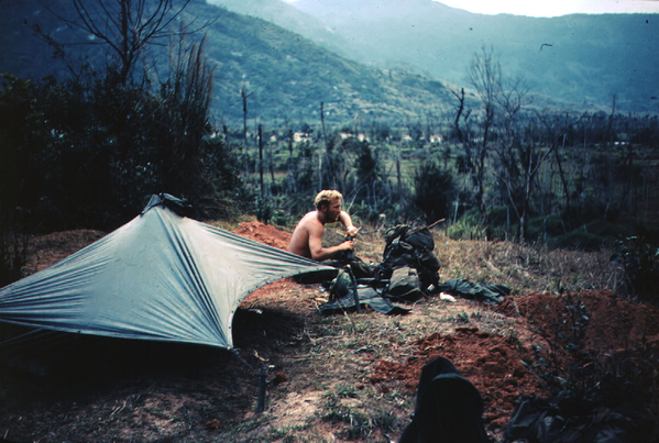 Life in the field
Taking a swig from the canteen.
