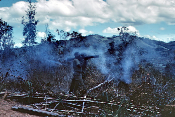 Smoky bazooka
Firing off a round in the smoke.
