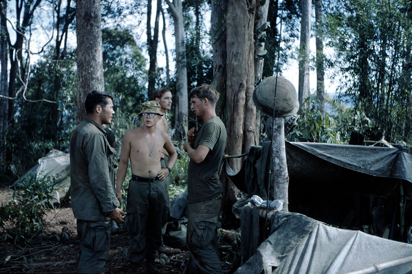 Important conference
Putting their heads together on the next mission.  Note the radio nearby.
