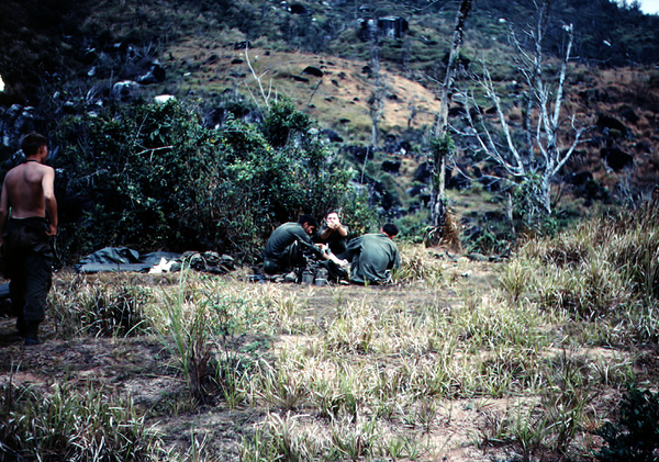 On patrol
Taking a break or setting up a night position.
