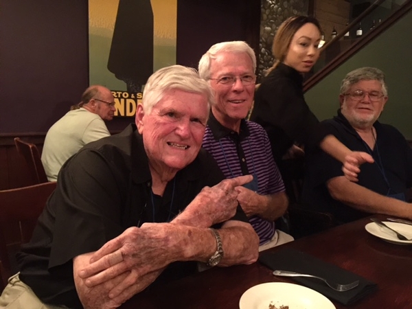 Jerry Orr's photos
Jerry Orr and John "Moon" Mullins are pointing fingers at the Hunter Steakhouse, a short walk from the Crowne Plaza reunion hotel.  The Steakhouse served very large portions; you got a full tummy for a good price.  Seated at right is Steve Sykora, attending his first 35th Inf Regt reunion.  Steve was on hand for our "historic reunion" at Ft Sill in 2013.
