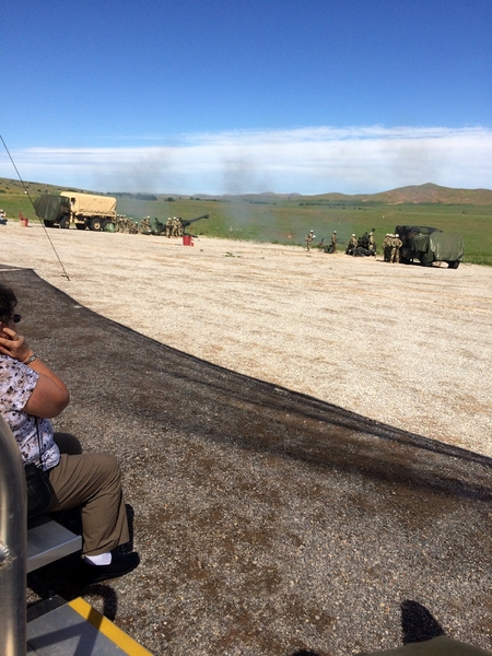 Thursday Firepower Demonstration
YESSSS!  Even the Visitors to the Firepower Demonstration hold their ears prior to the blast.

Photo courtesy of Joe Henderson.
