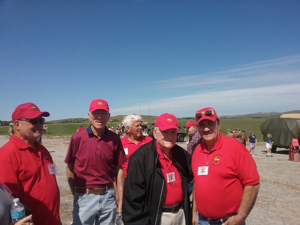 Thursday Firepower Demonstration
L to R: Charles Skidmore, John "Moon" Mullins, Ed Thomas (in back), Jerry Orr, and Mike Kurtgis enjoy walking the line on this beautiful day on the range.

Photo courtesy of John Cashin
