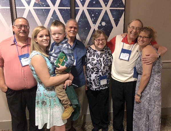 The Okerstrom Family
Here they are...with Bert Landau as the intruder at far right.  Hugging the gals as always.

Photo courtesy of Lee Okerstrom.
