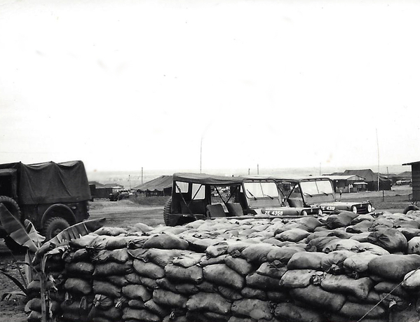 Base Camp
The jeep I drove was the one on the right. I was detailed to drive for an FO at some time during Paul Revere 4 at Plei Jerang. I wish I could remember his name and where I drove to.
