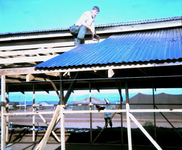 Roofing the Mess Hall
Bob was a carpenter and roofer, his secondary MOS.
