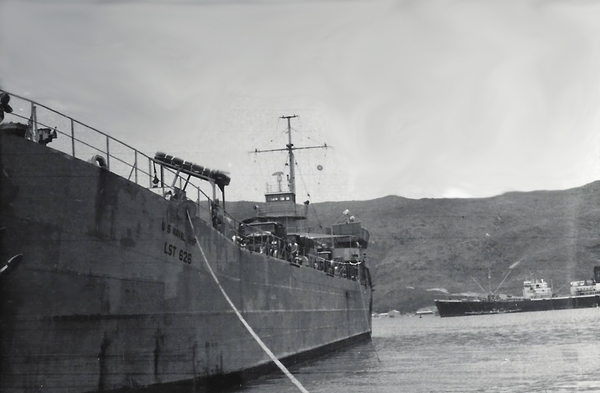 The Mighty Ninth goes by sea
The next three photos show the 2/9th loaded on an LST.  I believe the sea move was made from Qui Nhon to Duc Pho.  I somewhat remember going by convoy in January, 1967 from Pleiku to Qui Nhon. Then the  division split.  Some continued by convoy and some sea to Duc Pho.  
