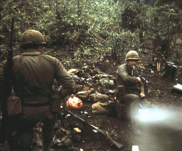 Cave Smoke Break
Sgt Barrington taking a smoke break after enjoying a hot meal with the 1/14th soldiers.
