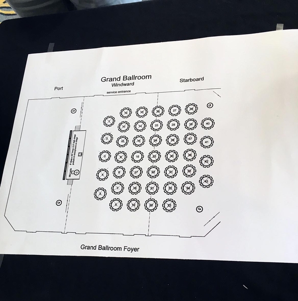 Secret Map
Here is the all-important seating chart (decoded) for the Saturday night banquet.  Don't tell.
