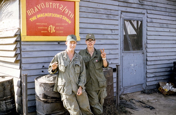 Buddies
Note sign lists all the mascots in the Battery.

UNK and PFC Walt Shields
