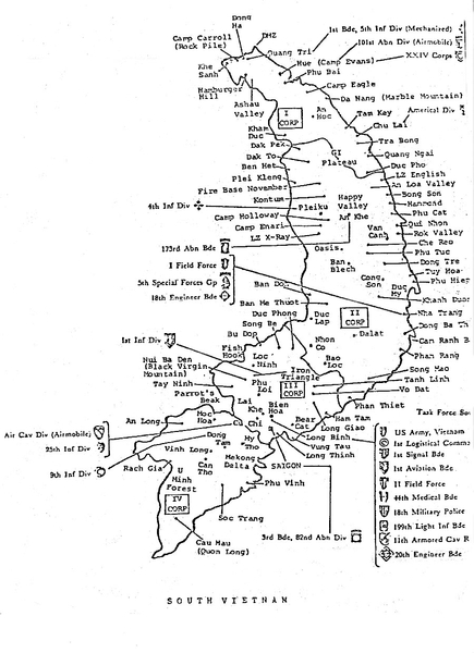 Quick reference map
One of many thousands of hand-drawn maps of the outposts of Vietnam. It notes MANY of the locations of assignments given to the 2/9th FA.
