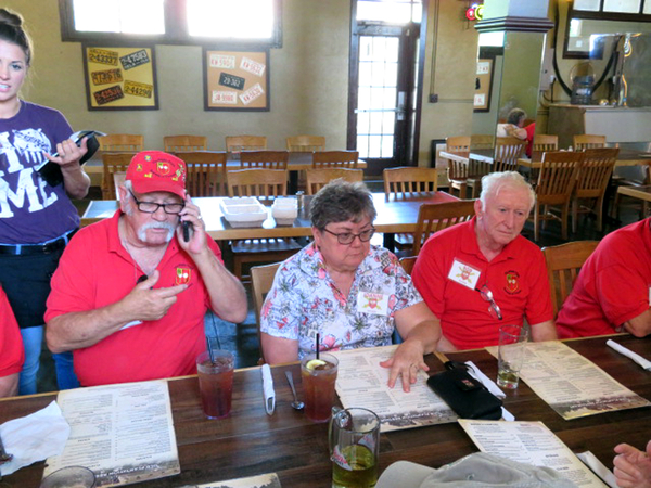 Old Plantation - Thurs Evening Dinner
"What? Wrong Danny Fort?  Well, I figured that."

Danny Fort, Joanne & Bob Wilson.

Photo courtesy of Barbara Moeller
