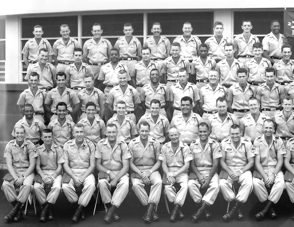 June, 1964 - Men of the 2/9th hear Vietnam Deployment Rumors
1st Row: Sp4 Reece, Davis, Lake, Moore, Baum, Matronne, Richard Bates
2nd Row: Doakes, Balaoing, Goran, Sheehan, Mauromatis, Ernesto Rodriguez, Mead, Ed Tucker, Guleck
3rd Row: Baker, Fellman, Jerry George, Books, Bey, Carey, Nolan, Hornrein, Brown
4th Row: King, Hartley, Williams, Bullock, Atkinson, Dixon, Kieper, D'Amico, Gary Leach
5th Row: Connelly, Daniel McDonald, Jerry Chastian, Maynard Oulette, Marvin Cazzel, Wayne Engum, Robert Dykes, Somerville, Nelson
